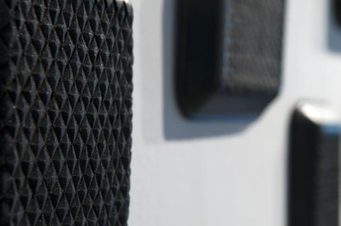 Knurl (detail), showing the carved polystyrene surface