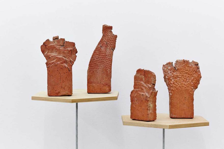 Paul Edmunds - 'Terminates', 2014 Brick clay and hardware Dimensions variable
